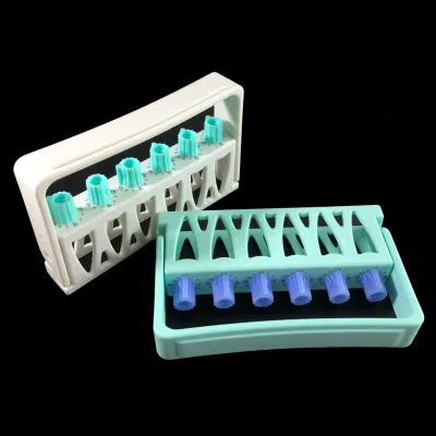 Dental Endodontic Root Canal Therapy Files Holder Disinfection Rack Box 6 Holes Endo Files Drills Stand