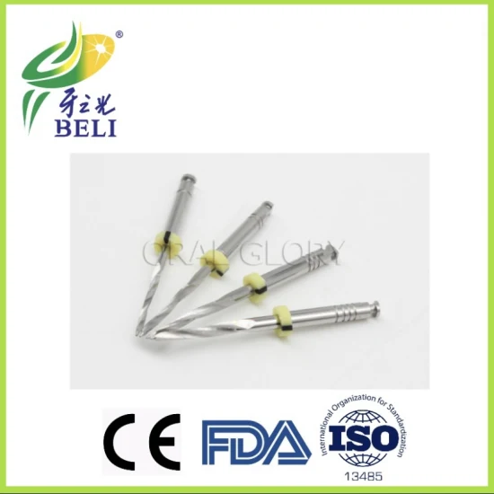 Dental Files Drills for Fiber Post Stainless Steel Rotary Files 4 PCS Per Pack